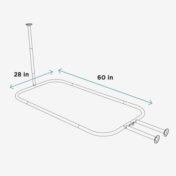 Zenna Home DShaped Fixed Shower Curtain Rod & Reviews Wayfair